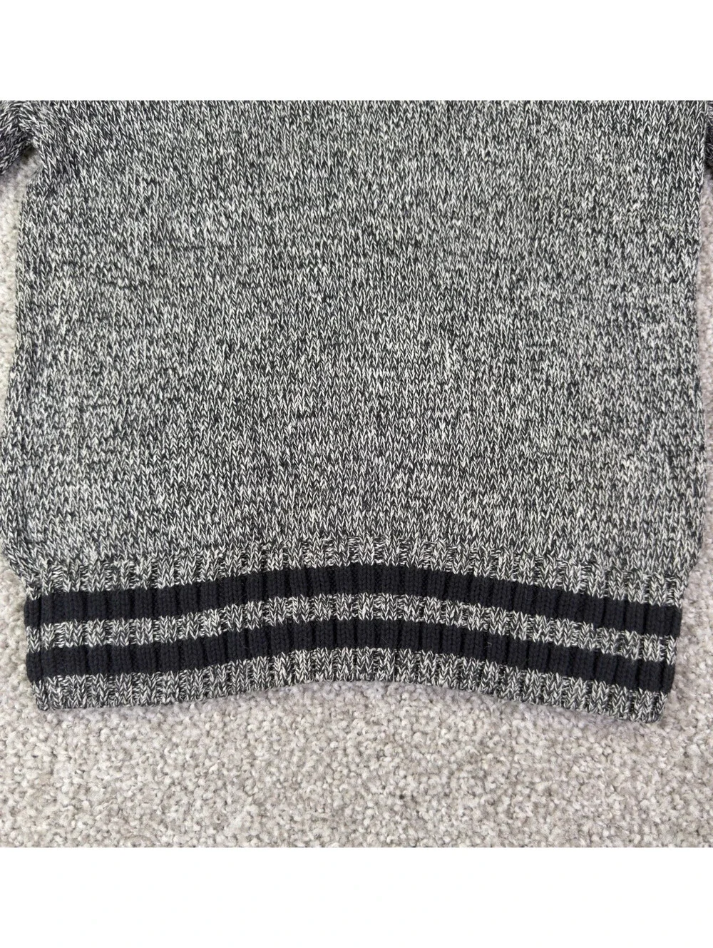 Polo Ralph Lauren Boys Shawl Collar Sweater Size 8 BL/WH Cotton Marled Knit